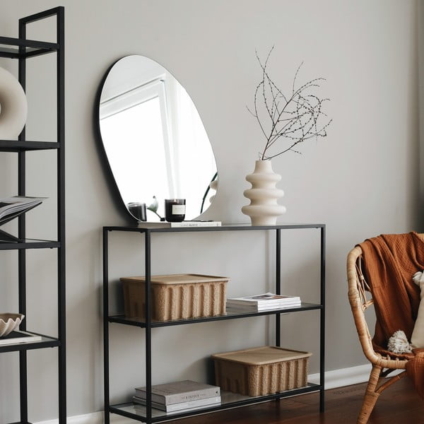 Melna stikla plaukts 100x85 cm Camiko – Neostill-image-4