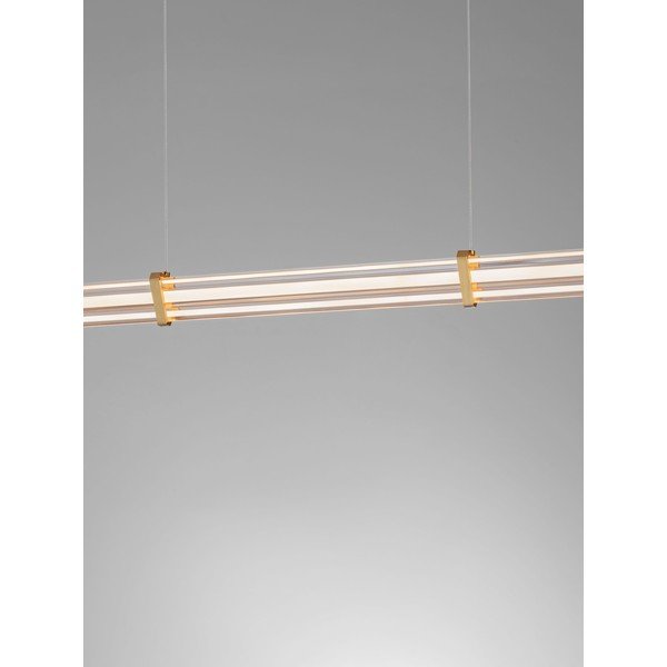 Matētas zelta krāsas metāla LED piekaramā lampa ar regulējamu spilgtumu ar akrila stikla abažūru Pheme – Nova Luce-image-4