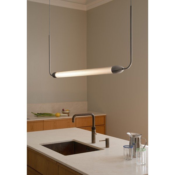 Sudraba krāsas tērauda piekaramā lampa ar stikla abažūru Lemon Squeeze Linear – UMAGE-image-1