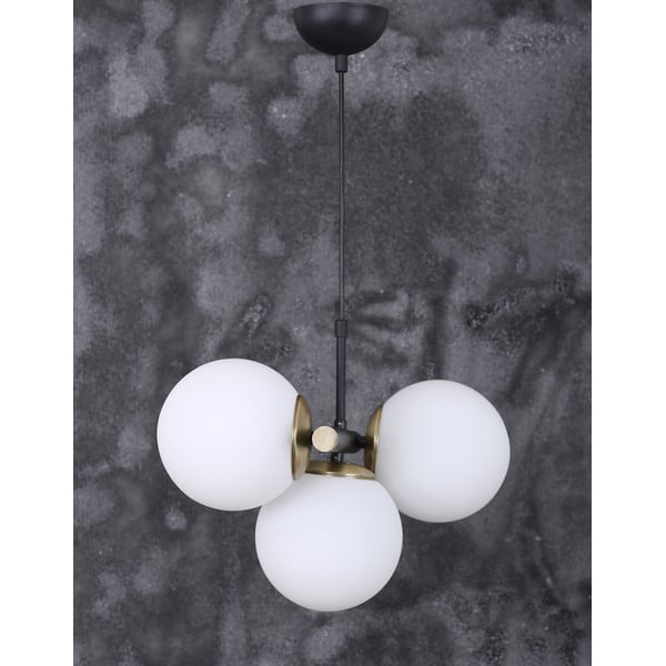 Balta/melna piekaramā lampa ar stikla abažūru ø 15 cm Cascade – Squid Lighting