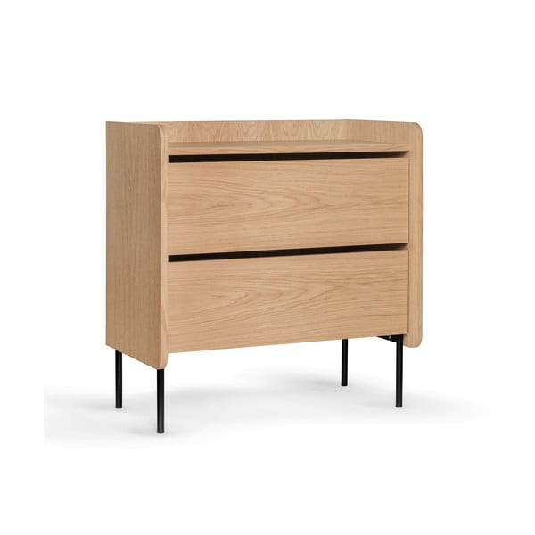 Dabīga toņa augsta kumode ar ozolkoka imitāciju 80x82 cm Wrap – Bonami Selection-image-2