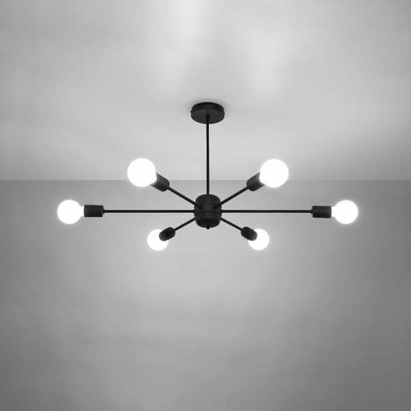 Melna griestu lampa 68x86,5 cm Benedett – Sollux-image-3