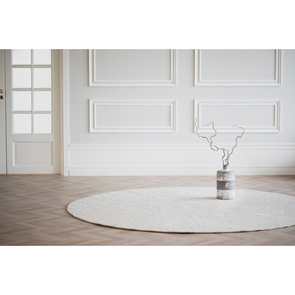 Gaiši pelēks apaļš vilnas paklājs ø 250 cm Auckland – Rowico-image-2