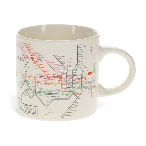 Bēša keramikas krūze 350 ml Heritage Tube Map – Rex London