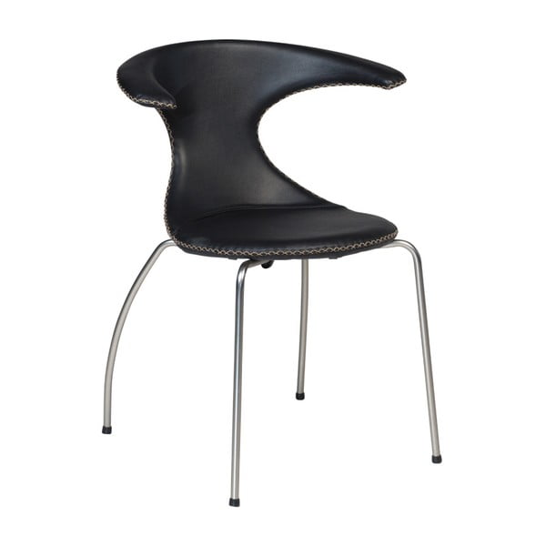 Melns ēdamistabas krēsls ar matētām metāla kājām DAN-FORM Denmark Flair