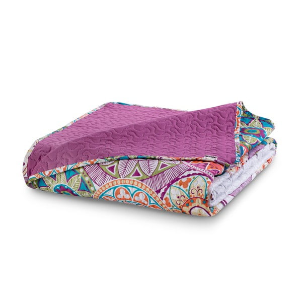 Fuksijas krāsas abpusējs mikrošķiedras gultas pārklājs DecoKing Bibi, 170 x 270 cm-image-3