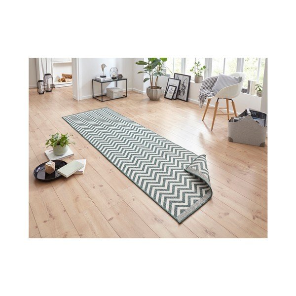 Zaļš un krēmkrāsas abpusēji ļoti izturīgs protektors Bougari Twin Supreme Mismo, 80 x 350 cm-image-4