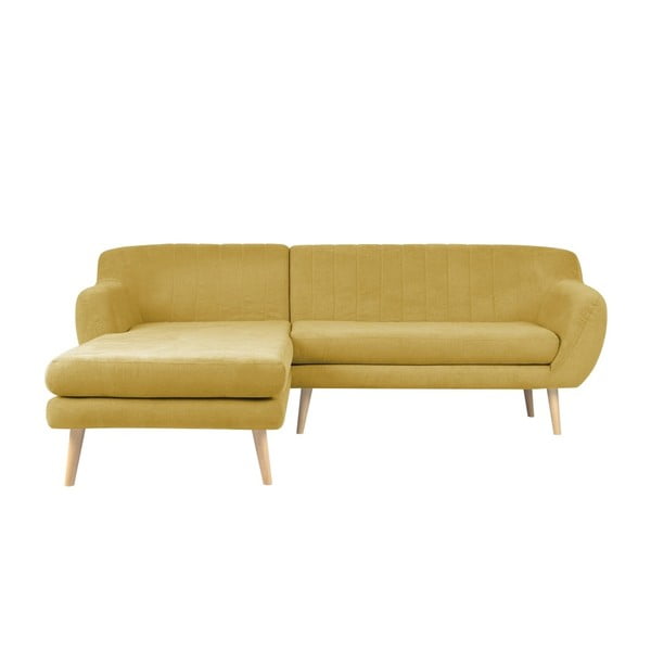 Dzeltens trīsvietīgs dīvāns ar kreiso stūri Mazzini Sofas Sardaigne
