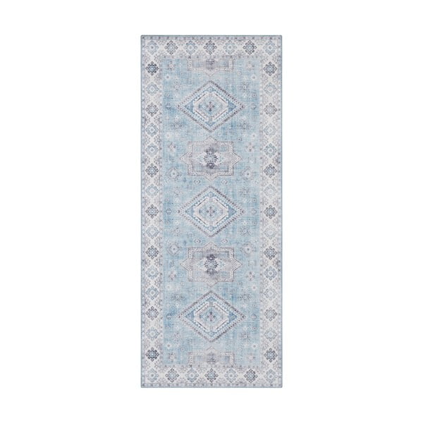 Gaiši zils paklājs Nouristan Gratia, 80 x 200 cm