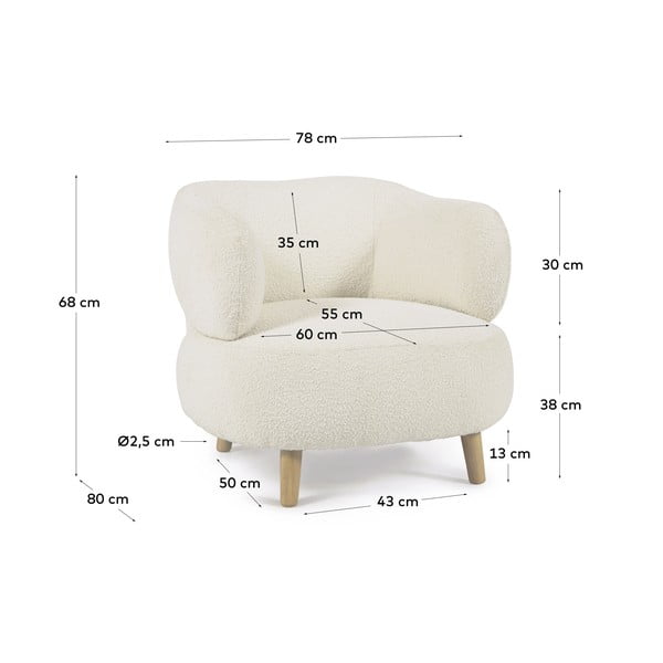 Balts krēsls Luisa – Kave Home-image-4