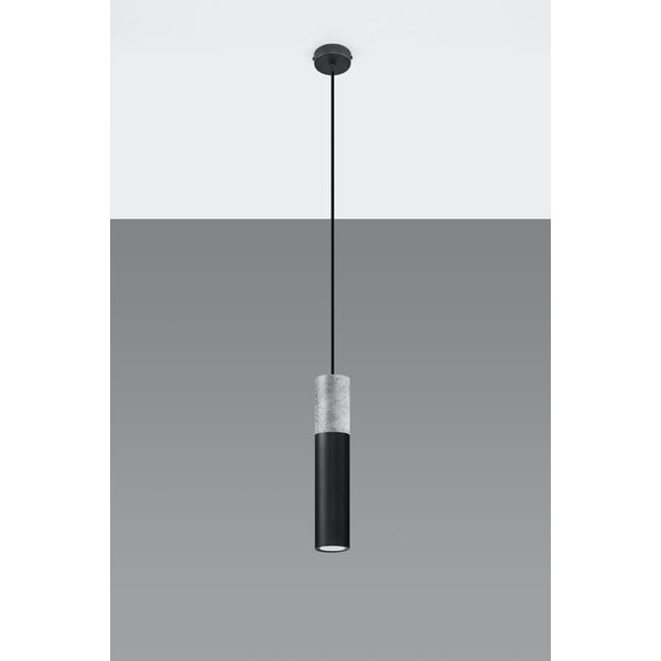 Melna griestu lampa ar pelēku dekoru Sollux Edo-image-3