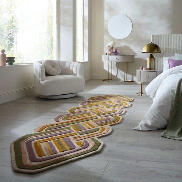 Ar rokām darināts vilnas celiņa paklājs 80x300 cm Lattice Shaped  – Flair Rugs-image-1