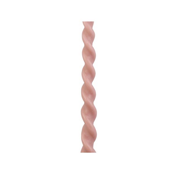 2 rozā bišu vaska sveču komplekts PT LIVING Spiral-image-1