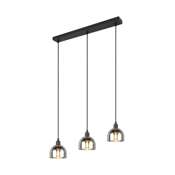 Melna/sudraba krāsas piekaramā lampa ar stikla abažūru Molly – Reality-image-3