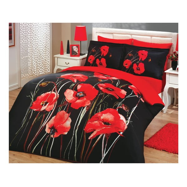 Divvietīga gultas veļa Eliza Black, 200x220 cm