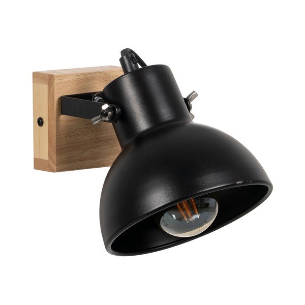 Melna/dabīga toņa sienas lampa – Ixia-image-3