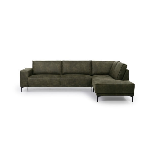 Zaļš stūra dīvāns no ādas imitācijas (ar labo stūri) Copenhagen – Scandic