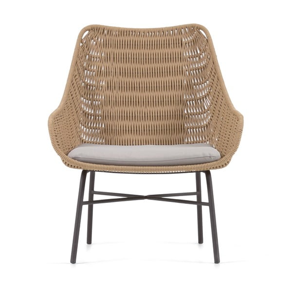 Bēšs ar rokām darināts āra atpūtas krēsls Kave Home Abeli-image-2