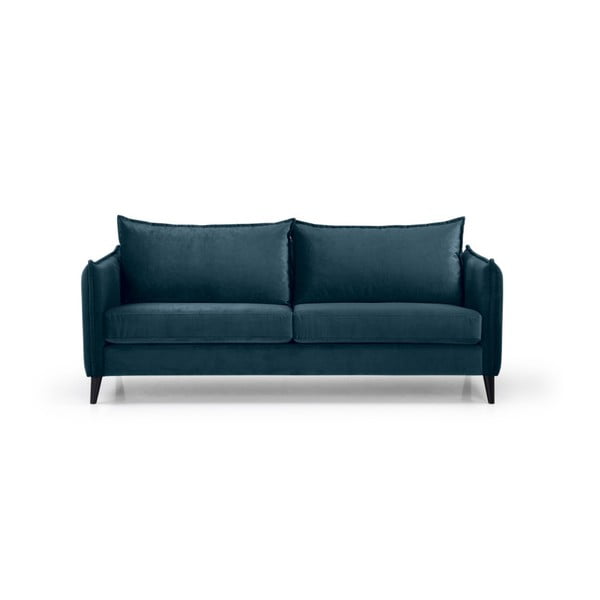 Zils samta dīvāns Scandic Leo, 208 cm