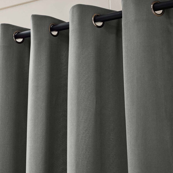 Antracīta pelēks velveta siltumizolējošs aizkars 140x260 cm Madison – douceur d'intérieur-image-2