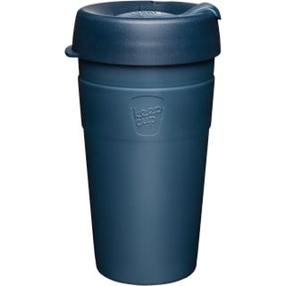 Tumši zila ceļojumu krūze ar vāku KeepCup Spruce Thermal, 454 ml