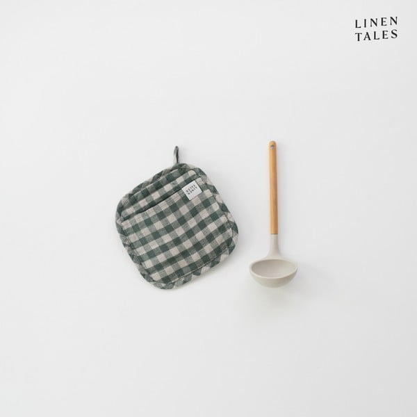 Lina virtuves cimds Forest Green Gingham – Linen Tales