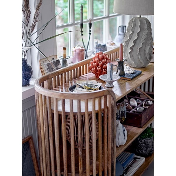 Bēša galda lampa ar auduma abažūru (augstums 64 cm) Natika – Bloomingville-image-1