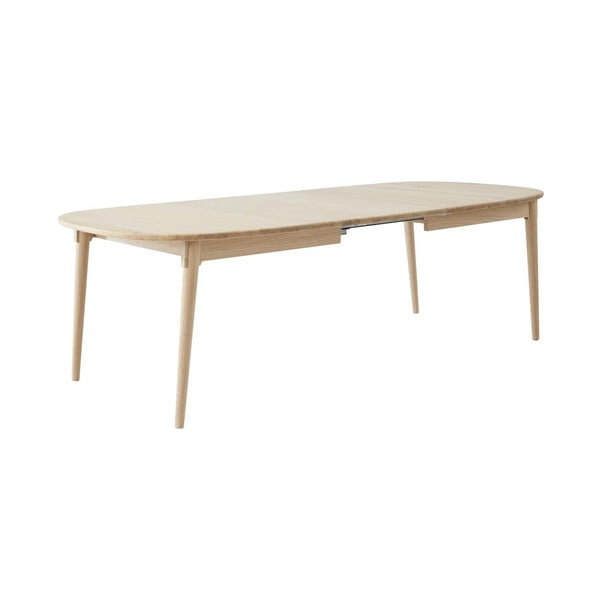 Dabīga toņa ozola masīvkoka izvelkams ēdamgalds 106x184 cm Miro – Hammel Furniture-image-3