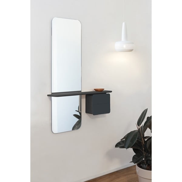 Melna/antracīta pelēka priekšnama iekārta ar ozolkoka imitāciju One More Look – UMAGE-image-1