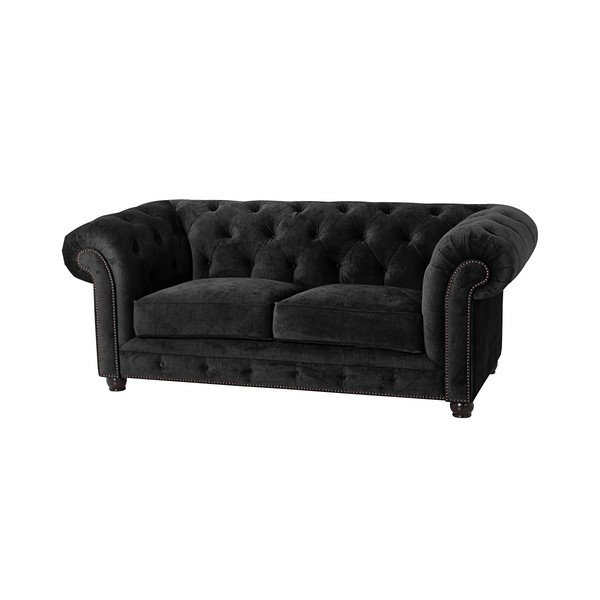 Melns dīvāns Max Winzer Orleans Velvet, 196 cm-image-1