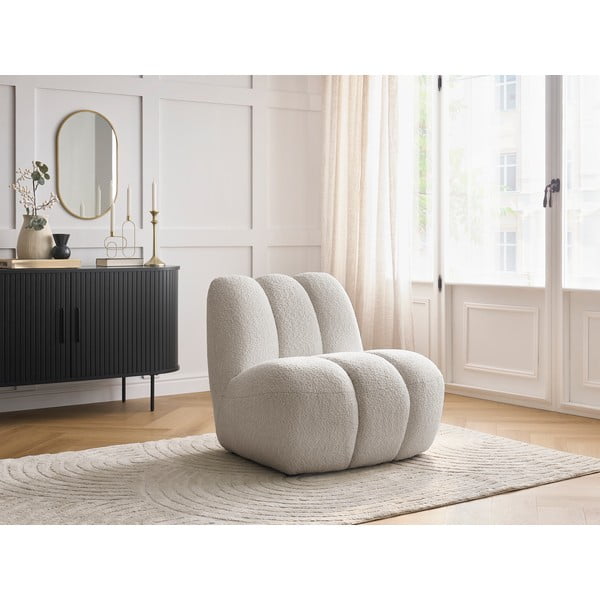 Bēšs atpūtas krēsls no buklē auduma Janissaire – Bobochic Paris-image-1