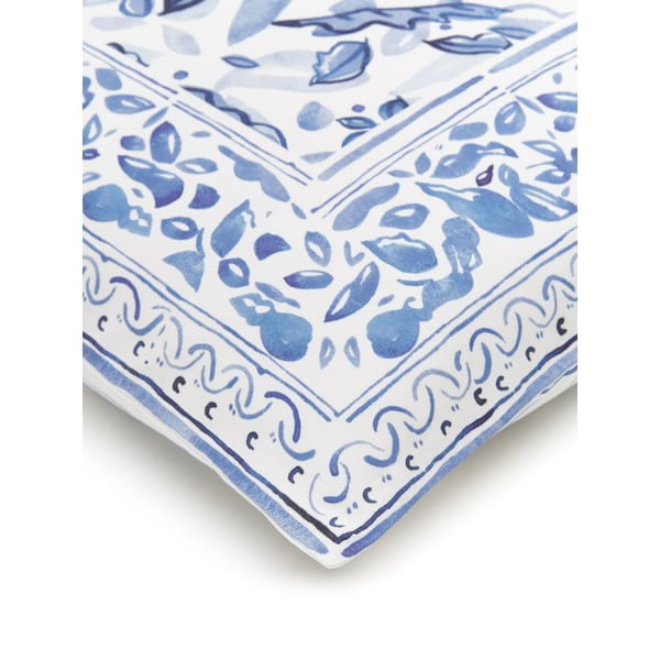 Zila un balta kokvilnas vienguļamā gultas veļa Westwing Collection Ryle, 155 x 220 cm-image-3