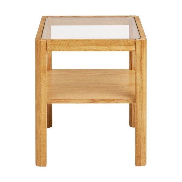 Sānu galdiņš ar stikla galda virsmu 40x40 cm Lourmarin – House Nordic-image-2