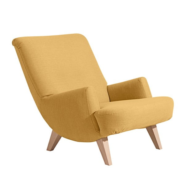 Dzeltens krēsls ar gaiši brūnām kājām Max Winzer Brandford