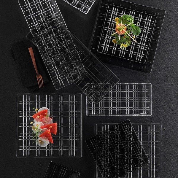 Taisnstūra formas trauks no kristāla stikla Nachtmann Square Plate, garums 28 cm-image-3