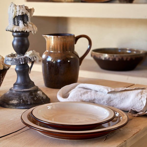 Ķieģeļu sarkans/bēšs deserta māla šķīvis ø 20 cm Poterie – Casafina-image-2