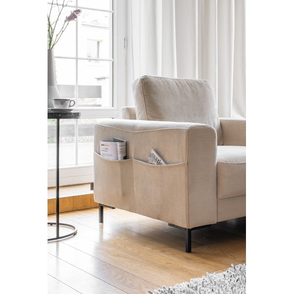 Bēšs velveta atpūtas krēsls Lofty Lilly – Miuform-image-3