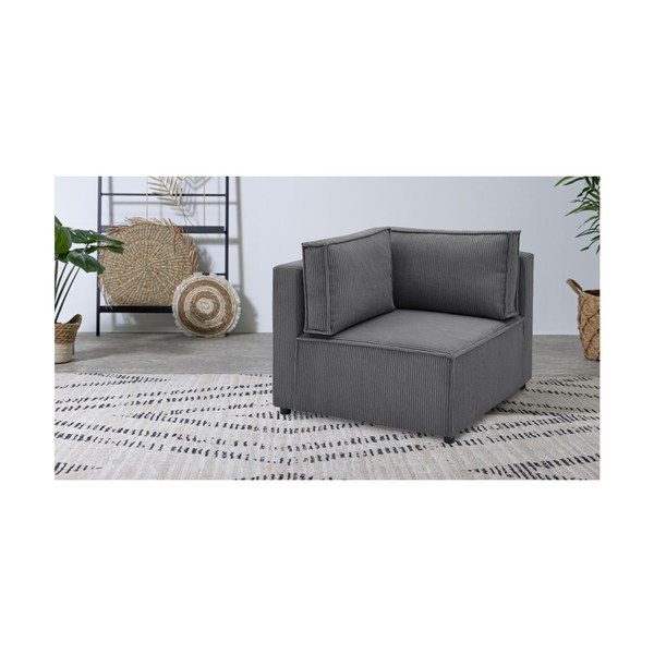 Tumši pelēks velveta modulārais dīvāns (ar maināmu stūri) Nihad modular – Bobochic Paris-image-1