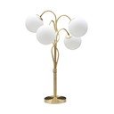 Balta/zelta krāsas galda lampa ar stikla abažūru (augstums 74 cm) Glamy – Mauro Ferretti