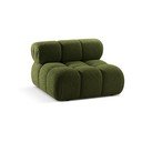 Zaļa modulārā dīvāna daļa no buklē auduma (vidējā moduļa) Bellis – Micadoni Home