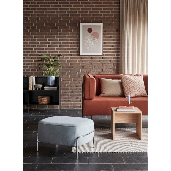 Gaiši zils pufs Hübsch Chrome-image-1