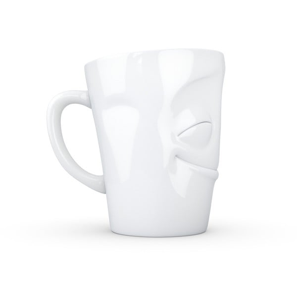 Balta porcelāna krūze ar rokturi 58products, tilpums 350 ml-image-4