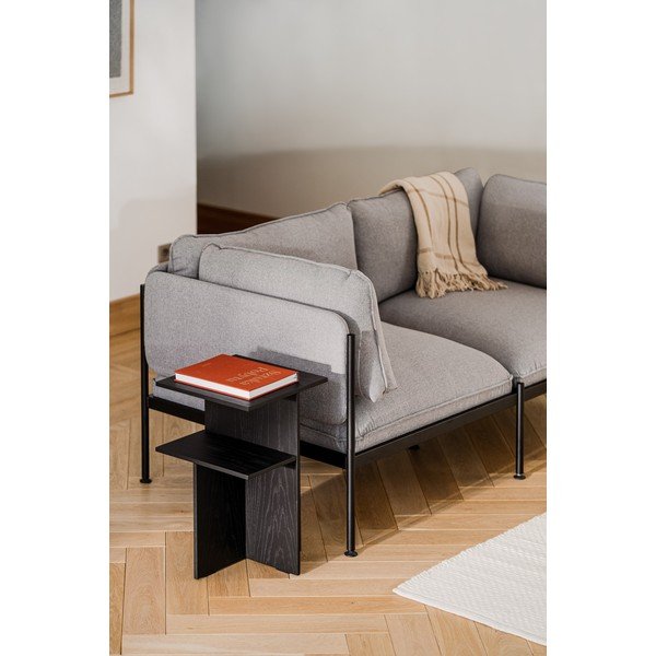 Melns naktsskapītis ar ozolkoka imitāciju ar plauktiem Atik – noo.ma-image-1