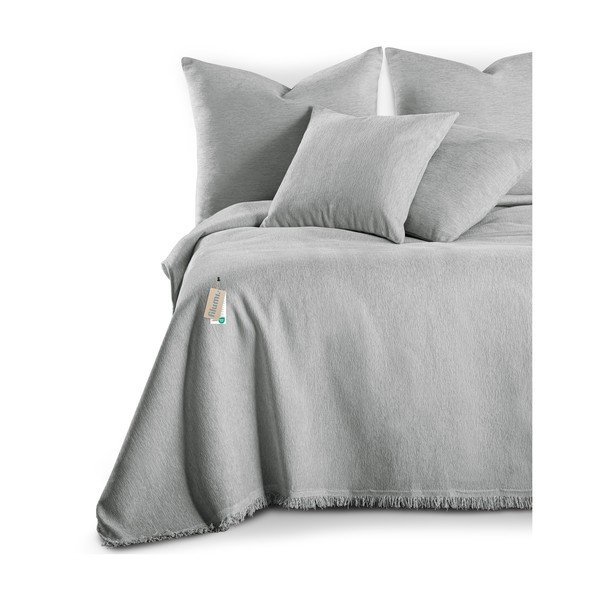 Gaiši pelēks gultas pārklājs no šenila 220x240 cm Talo – Filumi