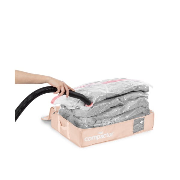 Vakuuma plastmasas uzglabāšanas kastes zem gultas (3 gab.) 65x45x15,5 cm Pink Edition – Compactor-image-3