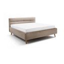 Bēša polsterēta divvietīga gulta ar veļas kasti ar redelēm 180x200 cm Lotte – Meise Möbel