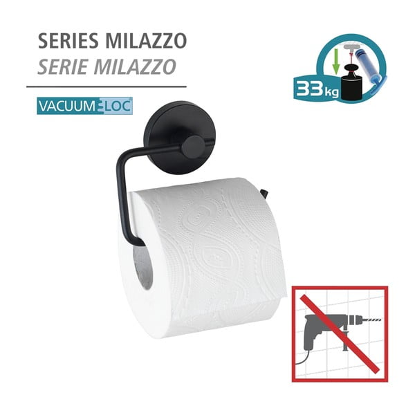 Melns tualetes papīra turētājs Wenko Vacuum-Loc® Milazzo-image-3