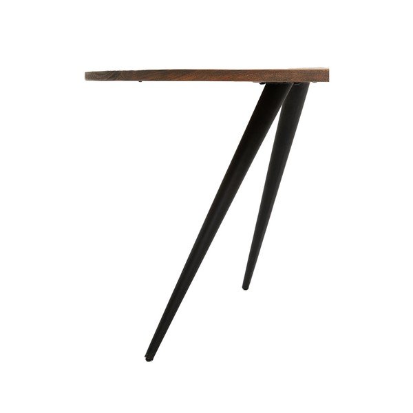 Melns/tumši brūns apaļš ēdamgalds ar akācijas koka galda virsmu ø 120 cm Turi – Light & Living-image-3