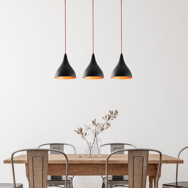 Melna piekaramā lampa ar metāla abažūru Berceste – Opviq lights-image-1