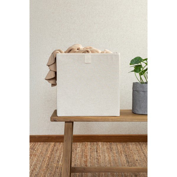 Bēša tekstila uzglabāšanas kaste 32x31,5x31,5 cm Soft Storage Cube – Bigso-image-2